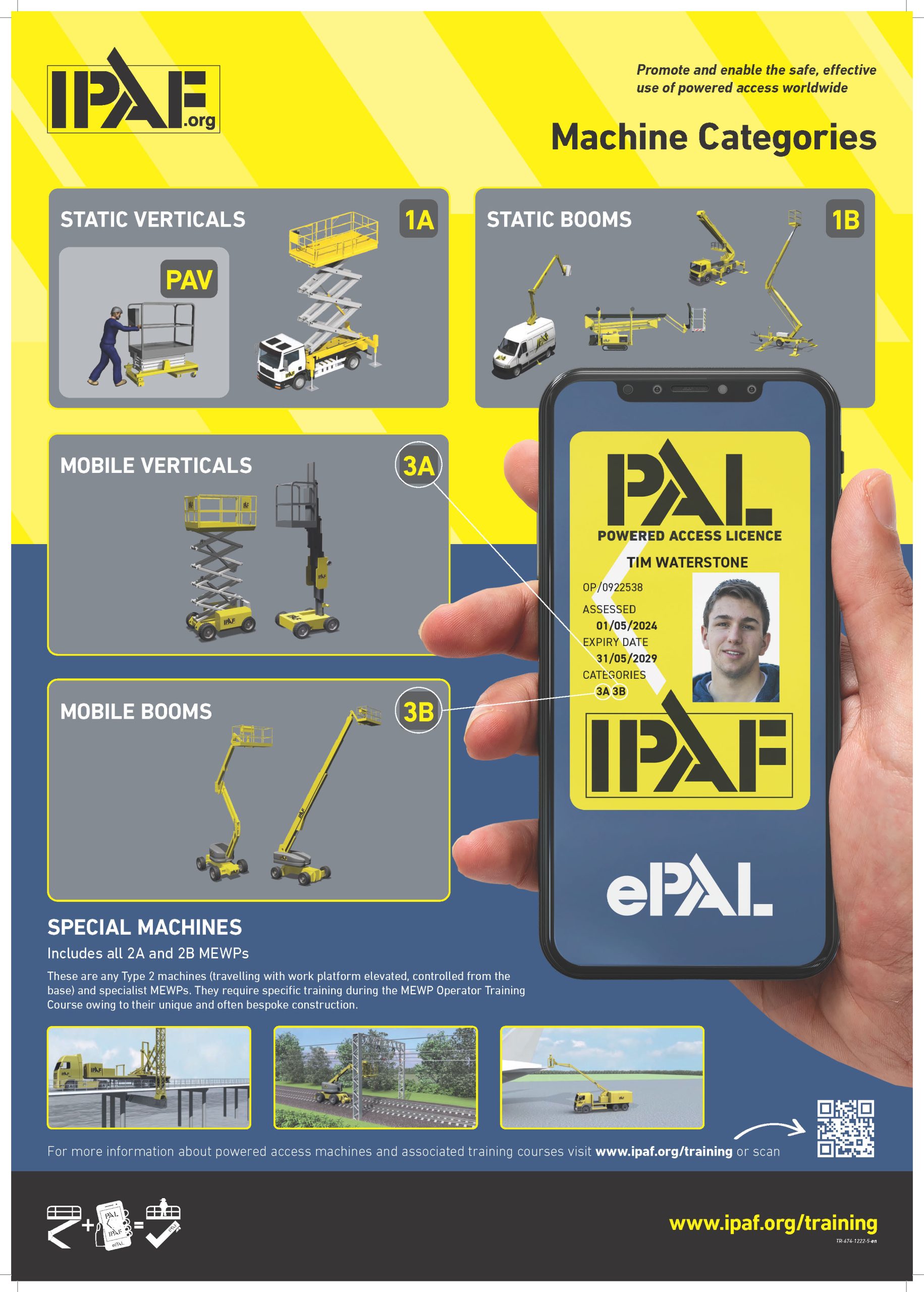 IPAF Static and/or Mobile Lift Training – Dual Category [1B, 3A or 3B] MEWP Course